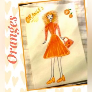 Shop sign original fashion art card for 🍊 oranges color items!!